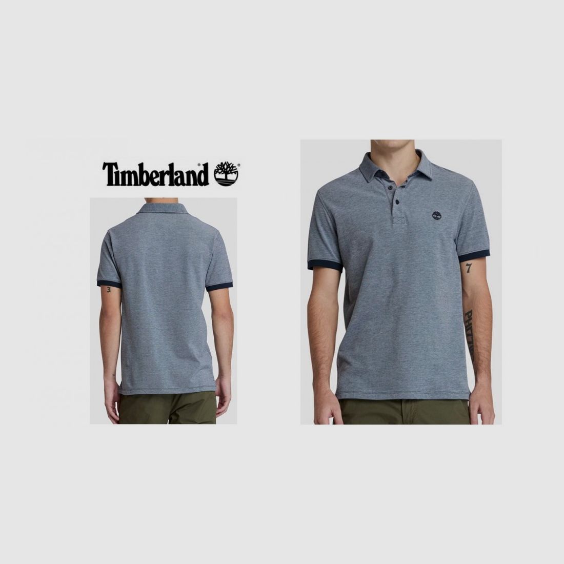 TIMBERLAND Polo Oxford blauw gemêleerd