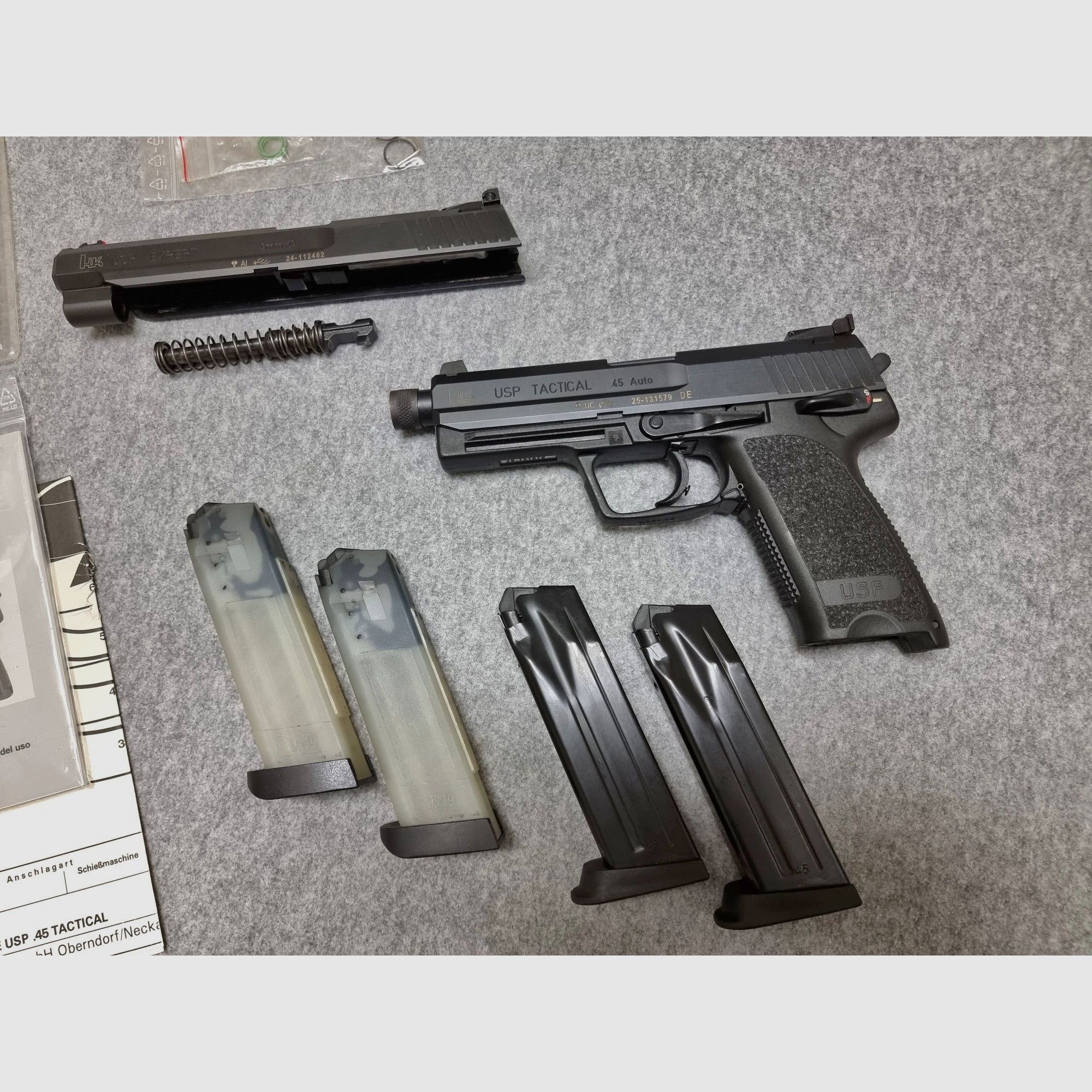 SET: Heckler&Koch USP Tactical Pistool .45 ACP met verwisselsysteem Expert 9mm Luger - H&K HK
