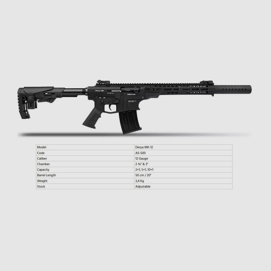 DERYA ARMS	 DERYA MK-12-AS-500 12/76 Selbstladeflinte mit Lauflänge 500mm