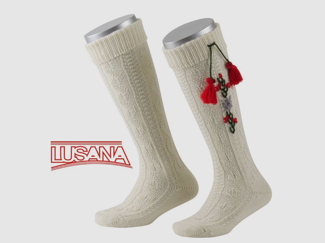 Medias hasta la Rodilla para Niños Lusana en Crema (25)