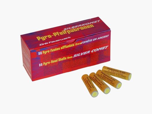 Zink Pfeifpatronen mit Silberschweif 50er Pack