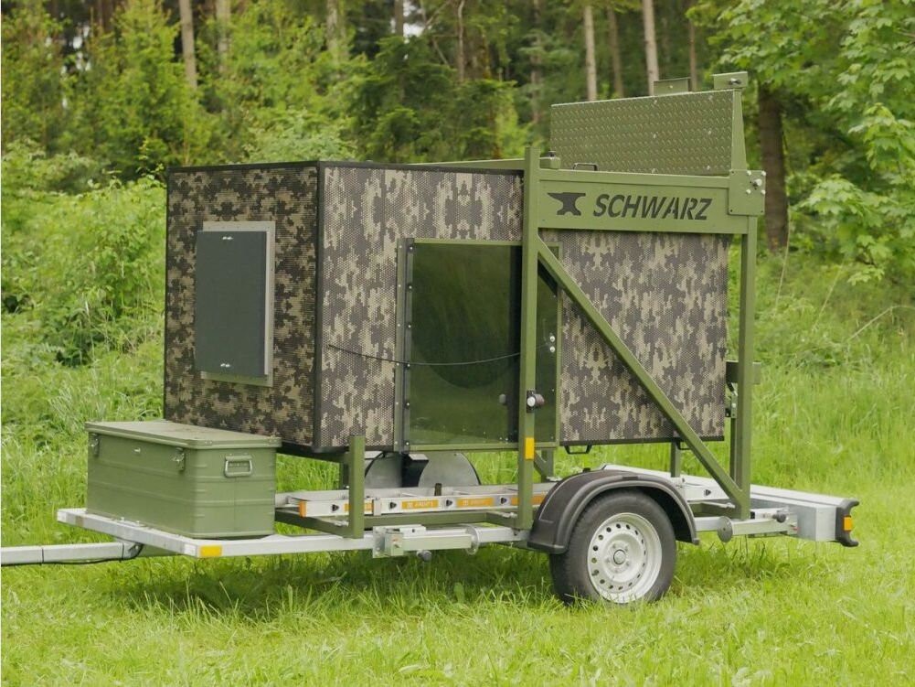 Schwarz Mobile Jagdkanzel in camo