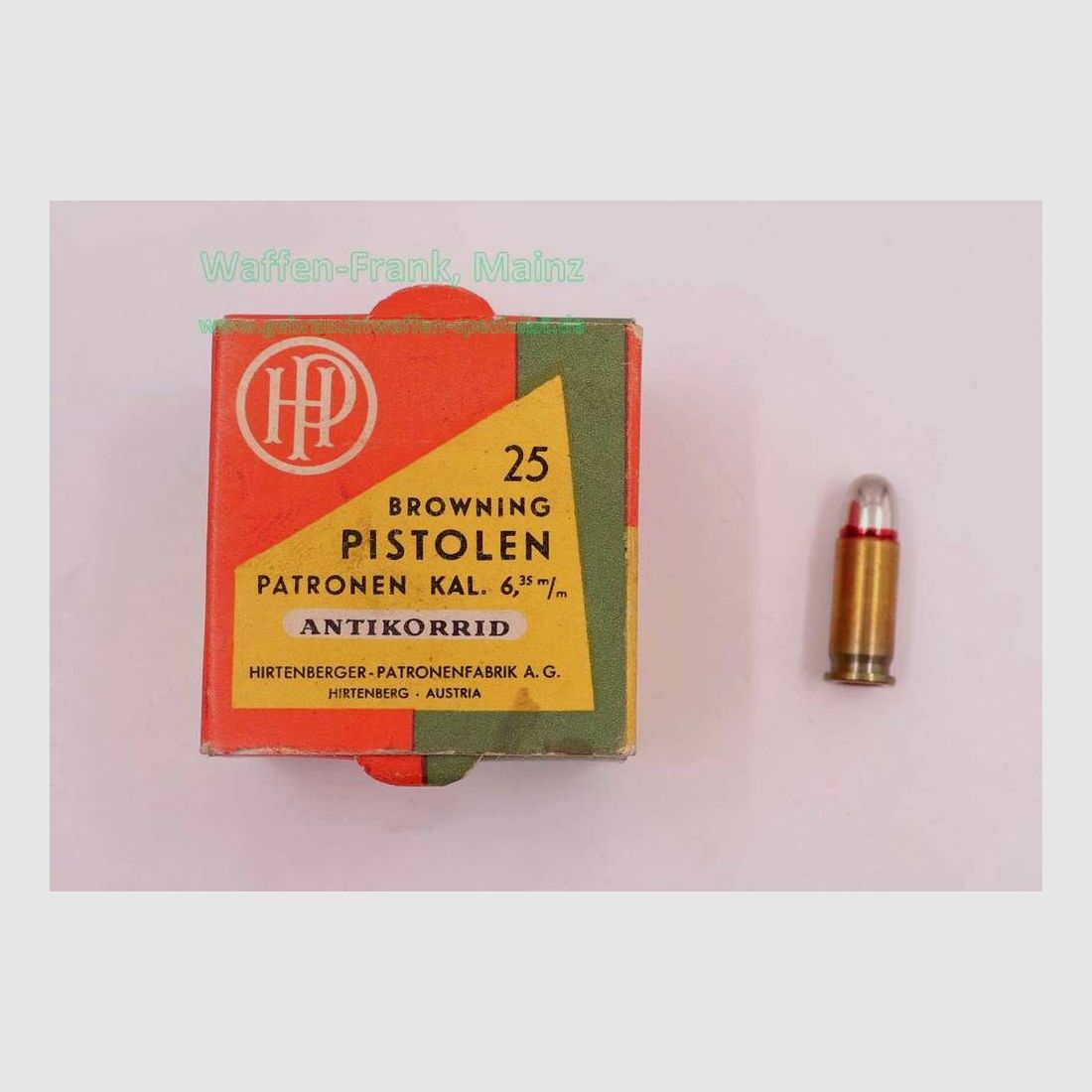 Hirtenberger / Austria amunicja pistoletowa 6,35mm Browning/.25ACP