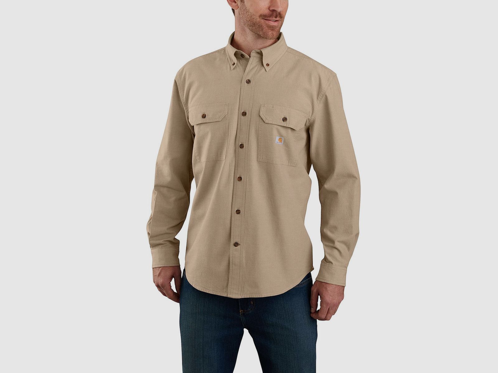 Carhartt Chambray Shirt Mens Dark Tan Chambray M