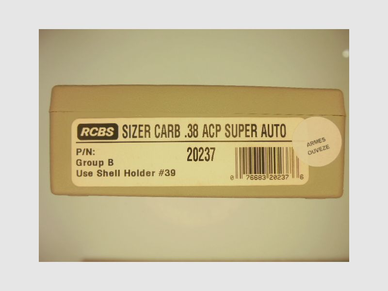 REKALIBRIERER CARBIDE RCBS KALIBER 38 SUPER AUTO, Bild 1 von 2