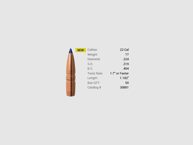 Barnes Geschoss 6,5mm/.264 77GR Long-Range X BT 50 Stück
