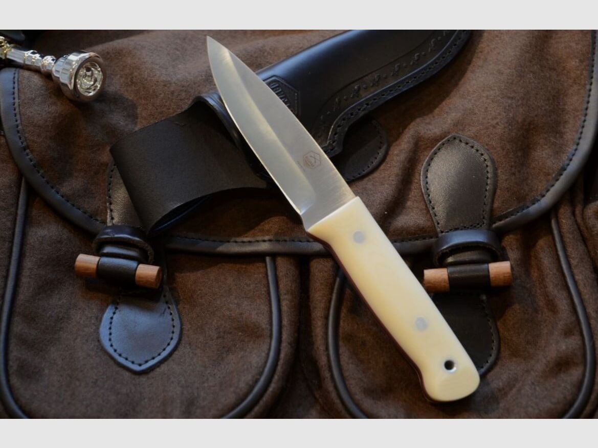 Alljagd Coltello da caccia in micarta avorio