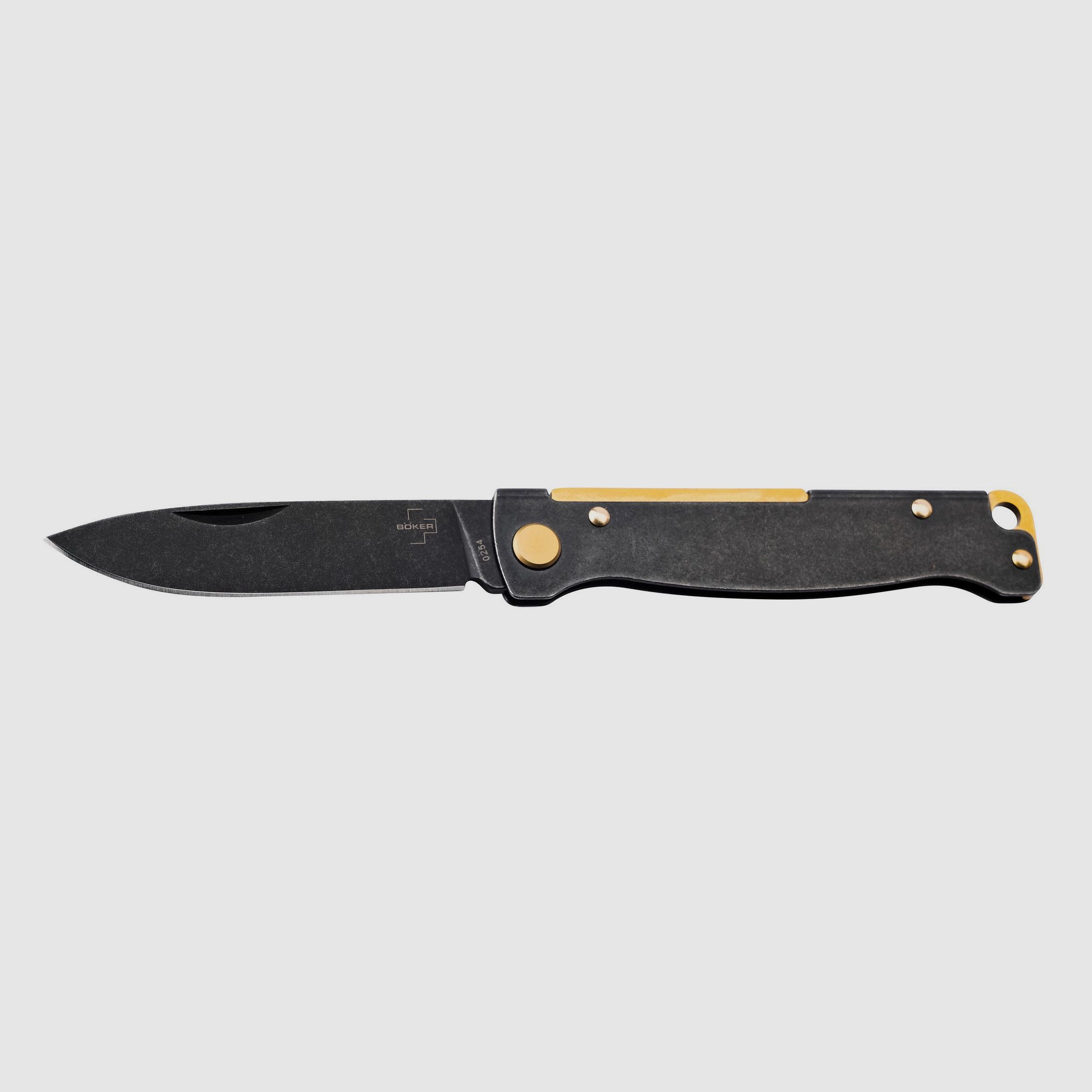 Bker Plus Taschenmesser Atlas Black Stonewash Brass