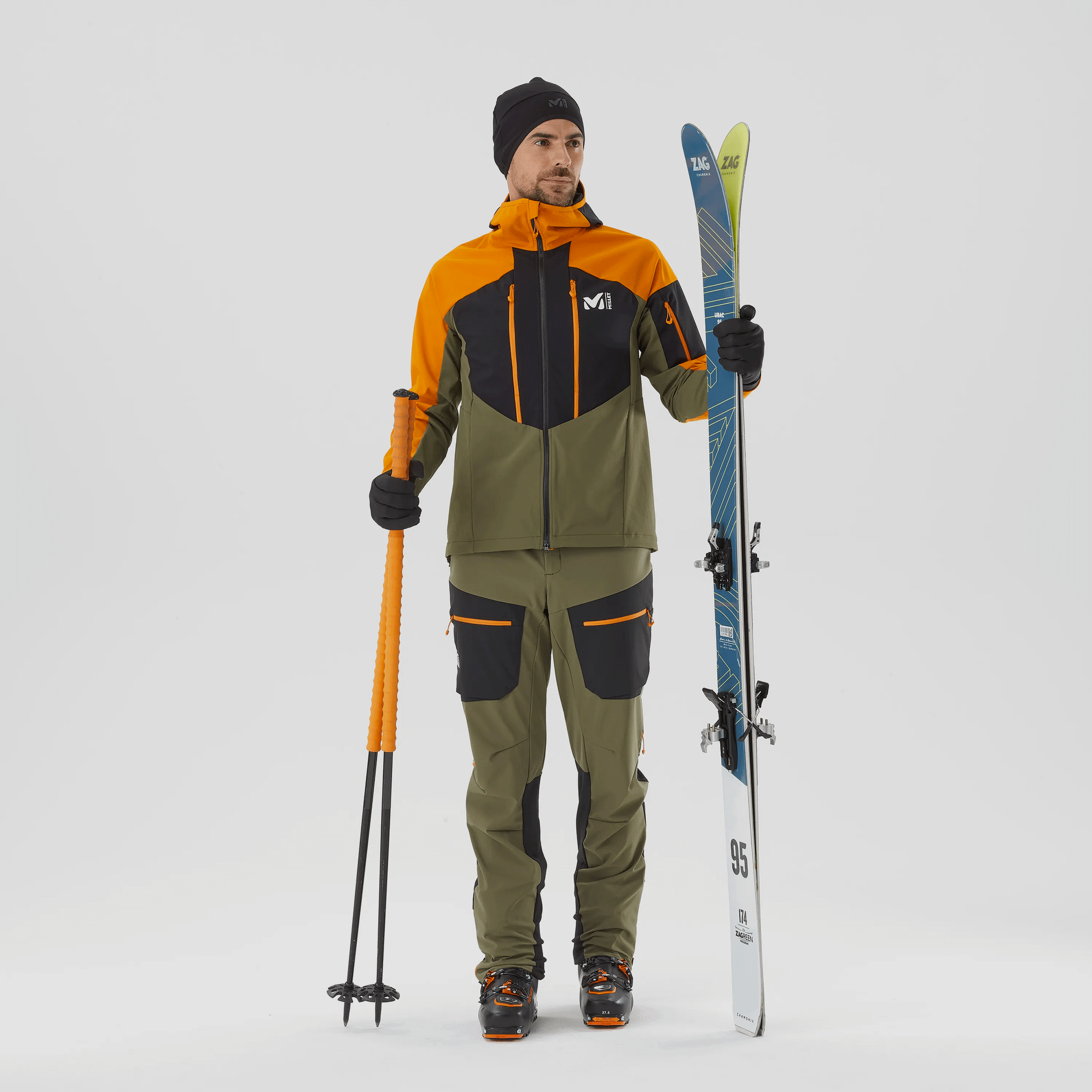 GIACCA/SOFTSHELL – MILLET – M WHITE SHIELD Black/Safran, immagine 2 di 10