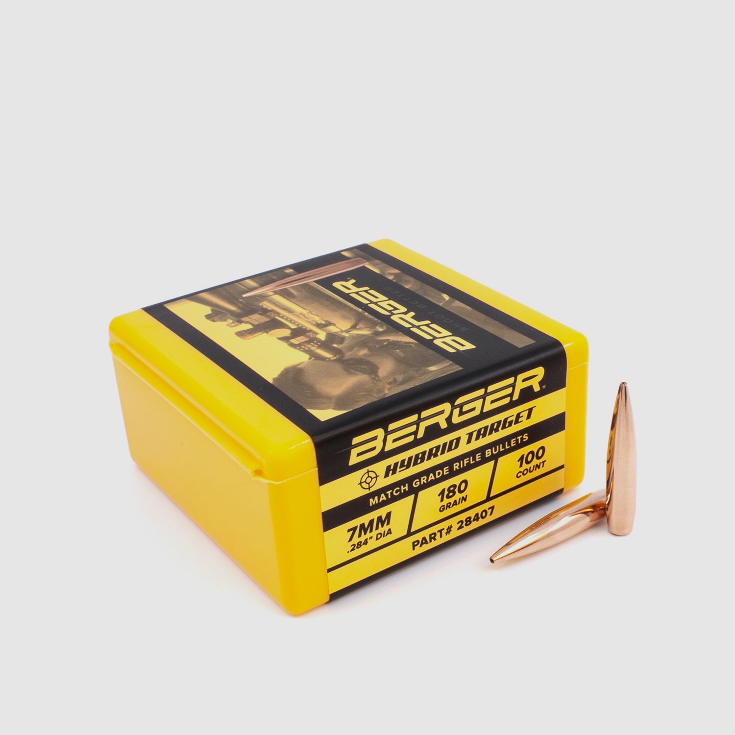 Berger Bullet 7mm/.284 Hybrid Target 180GR 100 Pieces