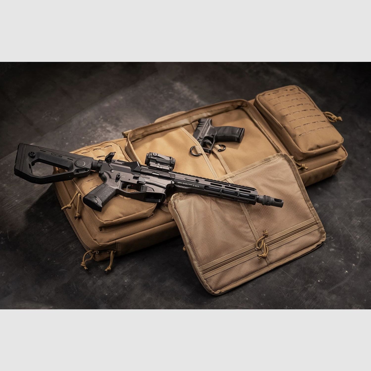HERA-Arms Futteral f. Langwaffe TACTICAL RIFLE BAG schwarz 106cm/42' mit Außentaschen, Bild 2 von 5