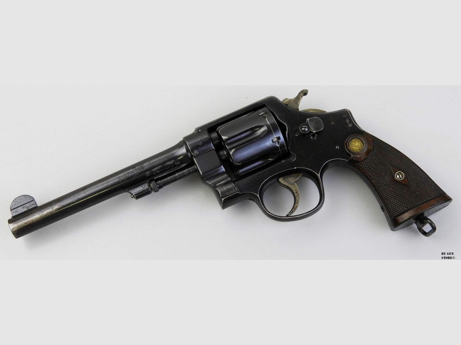 Revolver Smith & Wesson mod. Mark I Hand Ejector 1nd Model TRIPLE LOCK cal. 455 matr. 12687, immagine 2 di 11