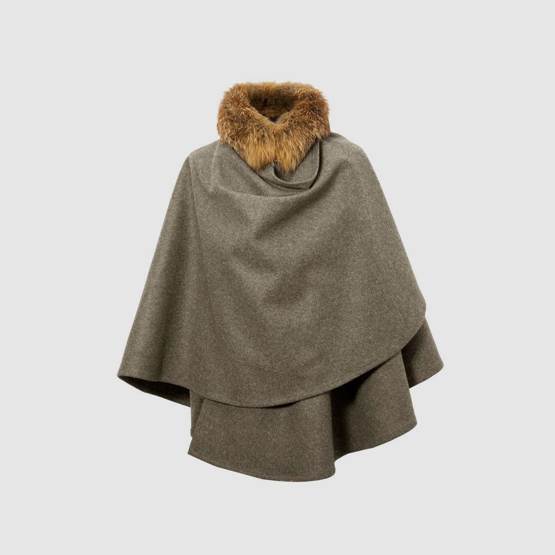 Loden cape "Forest Fairy", Stone Grey