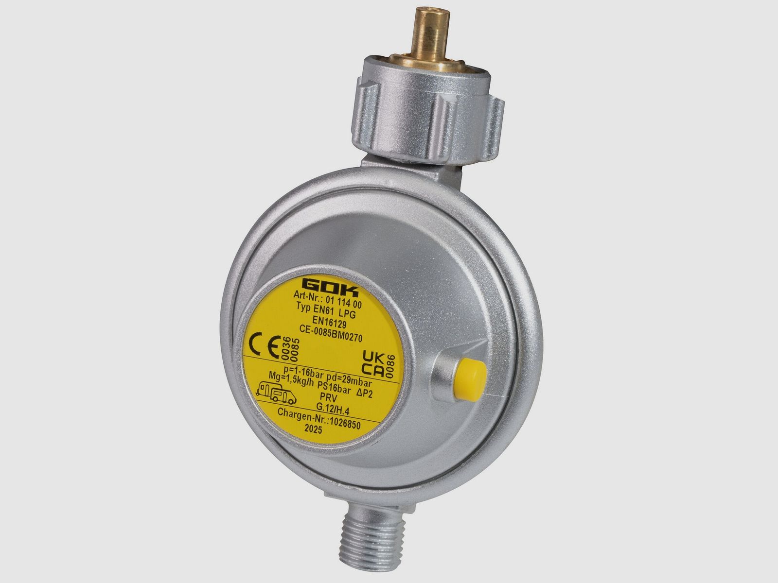 Gasregler 1,5 kg/h KLF x G1/4LH-KN PRV SV