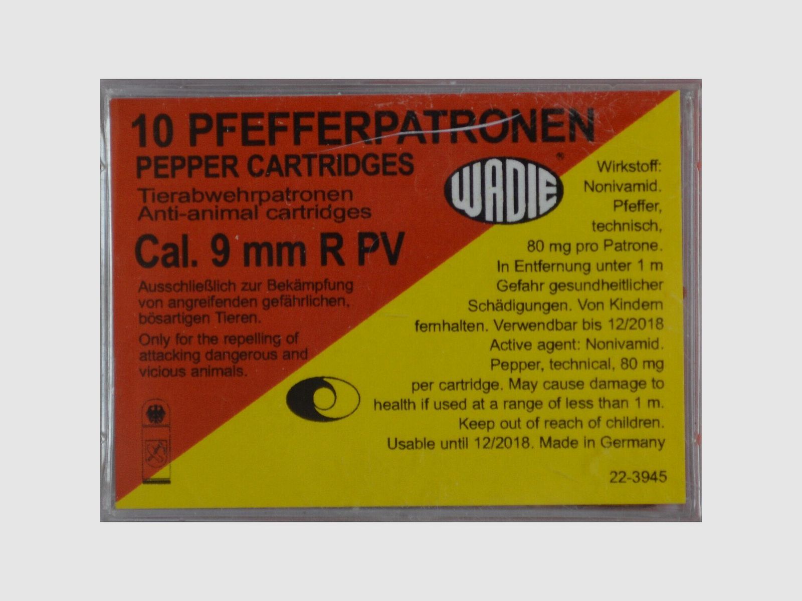 9 mm/380 Pv Pfeffer-Gas Patronen X10, Bild 2 von 6
