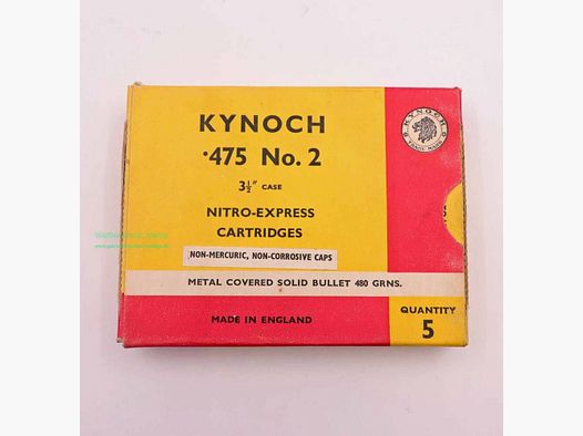 Kynoch, England Büchsenpatronen .475 No.2-3 1/2''