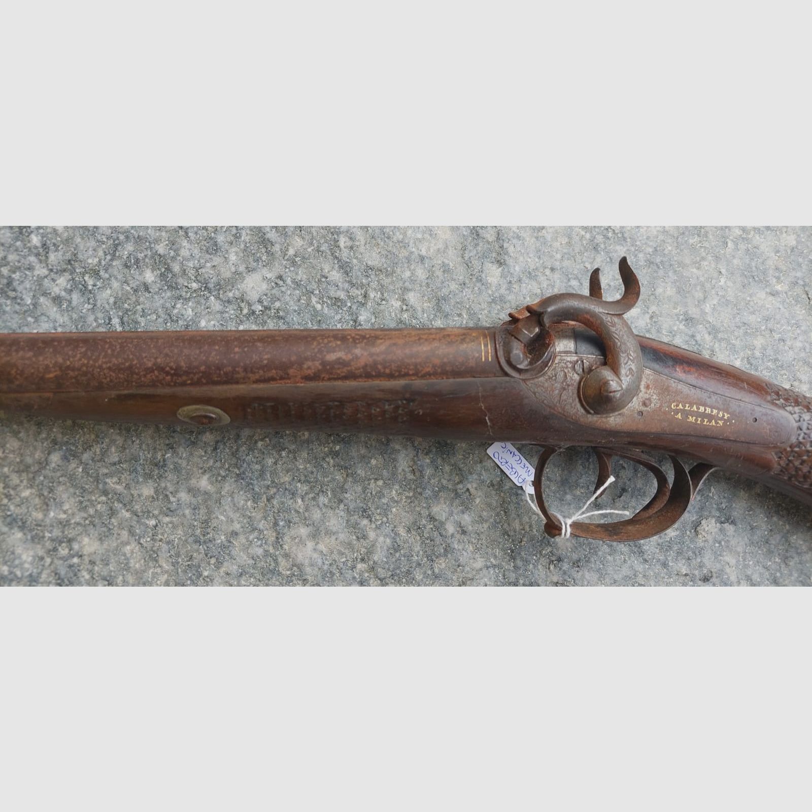 A 83 CALABRESY ARMI CANI ESTERNI side-by-side hagelgeweer kal. 12 van vóór 1890, afbeelding 2 van 8