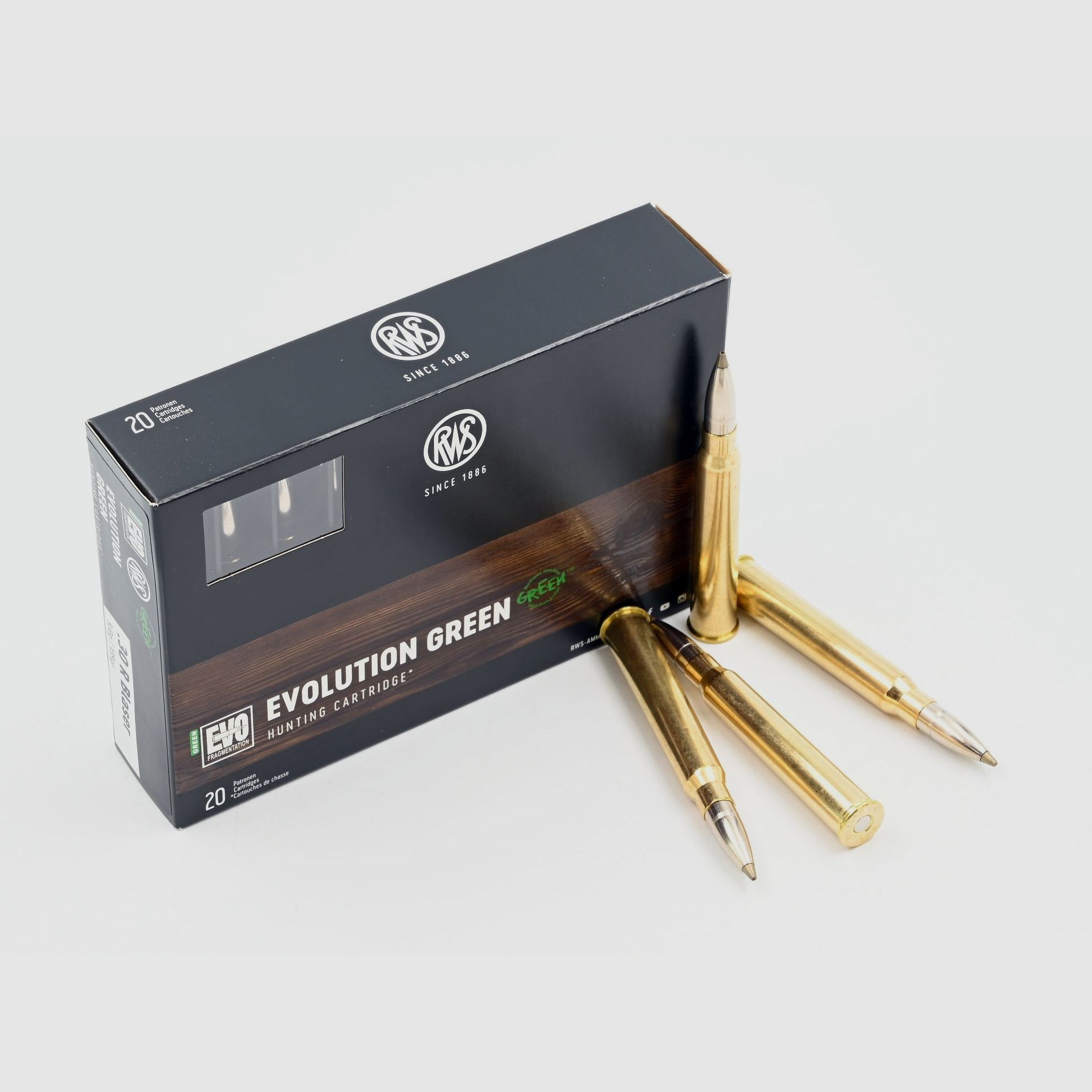 RWS Evolution Green, .30R Blaser, 9g/139gr, 20 Stk.