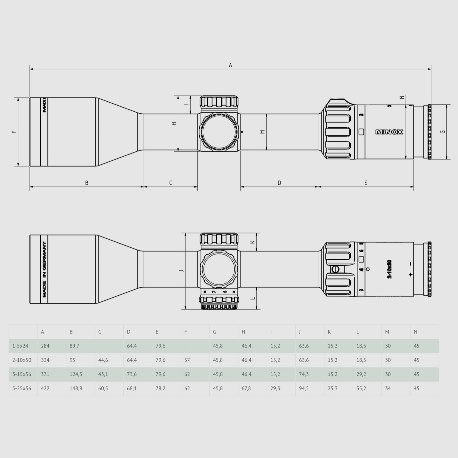 Minox Allrounder Zielfernrohr 3-15x56 S Leuchtabsehen 4 in 2 Bildebene mit Schiene