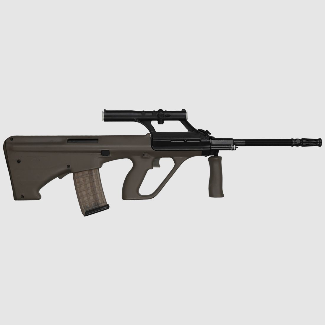 CARABINE DE TIR STEYR AUG Z SA QCB ARMY OLIVE AVEC LUNETTE STEYR x1.5 CAL.223 Rem. CANON 508mm, image 1 sur 14