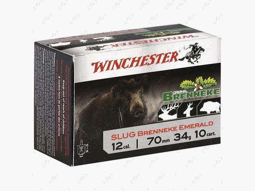Cartouches de chasse à balle WINCHESTER CAL 12/70 - SLUG BRENNEKE EMERALD
