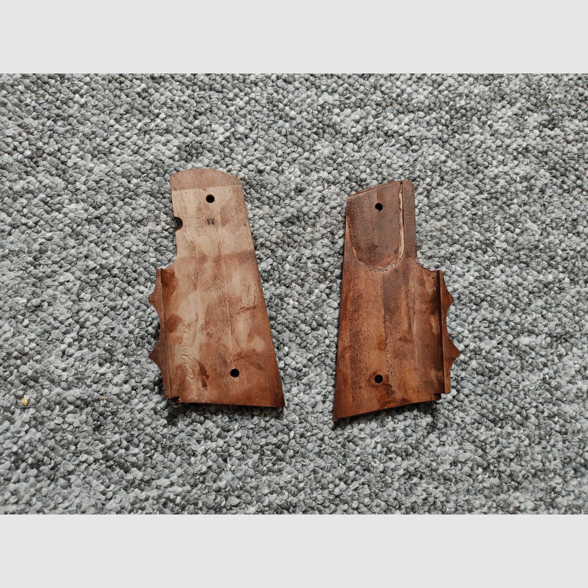 Combat grip shell van hout voor Colt 1911 (met een beetje bewerking ook geschikt voor Umarex 1911 of andere schreckschuss-derivaten) NIEUW