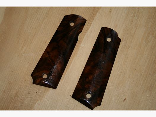 Plaquettes bois luxe lisse pour pistolet type Colt 1911 (002)
