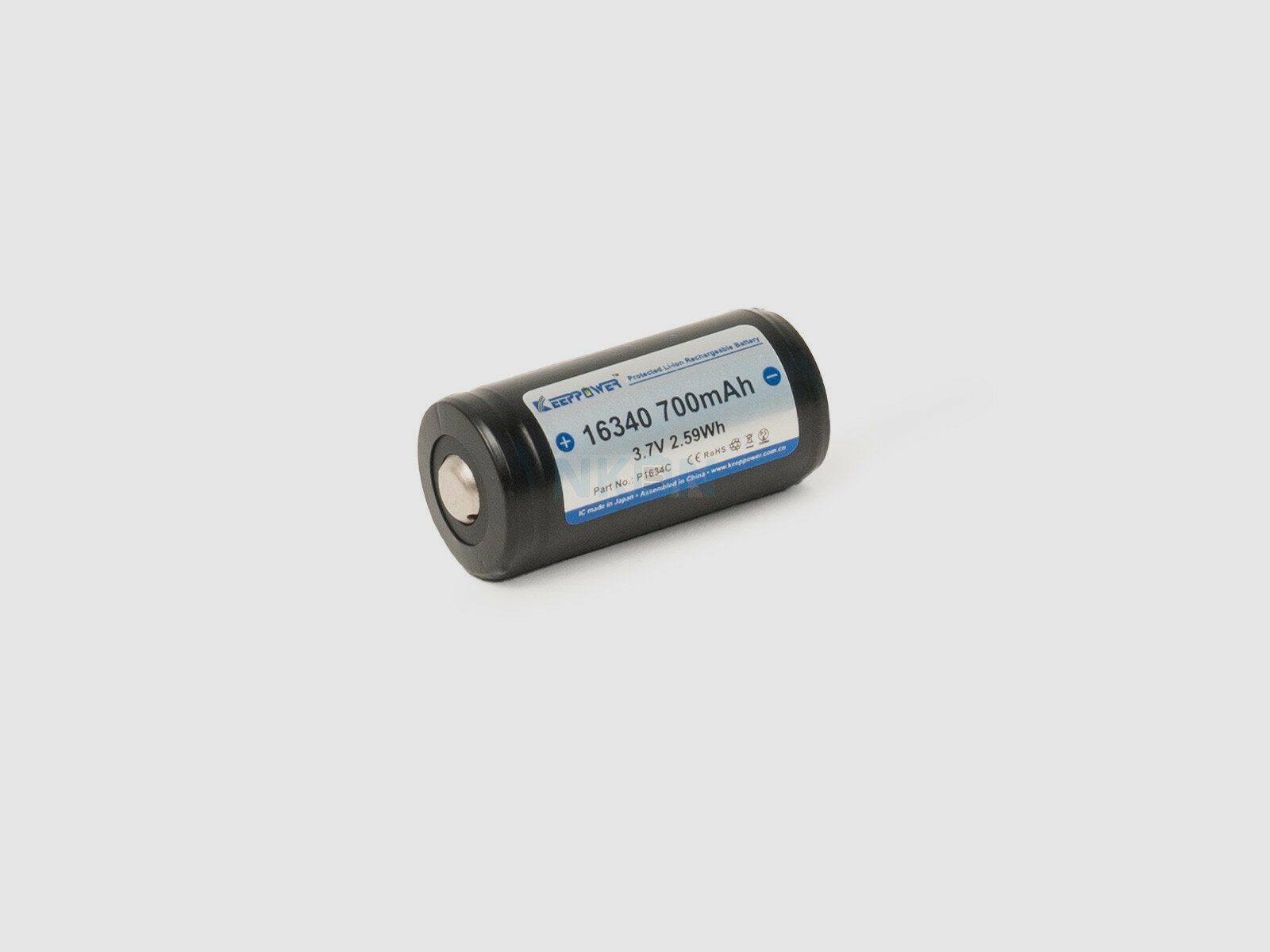 Akku 16340, Li-Ion, 3,7V 700mAh