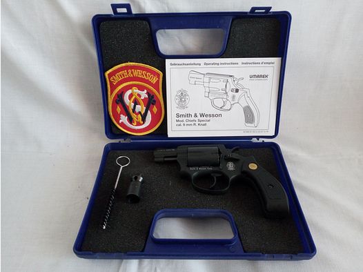 Smith & Wesson "Chiefs Special" / SRS-revolver / Kal. 9mm R.K. / geblauwde uitvoering