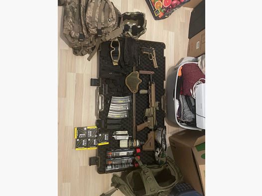 Set Airsoft incluant armes, équipement, mallette & accessoires