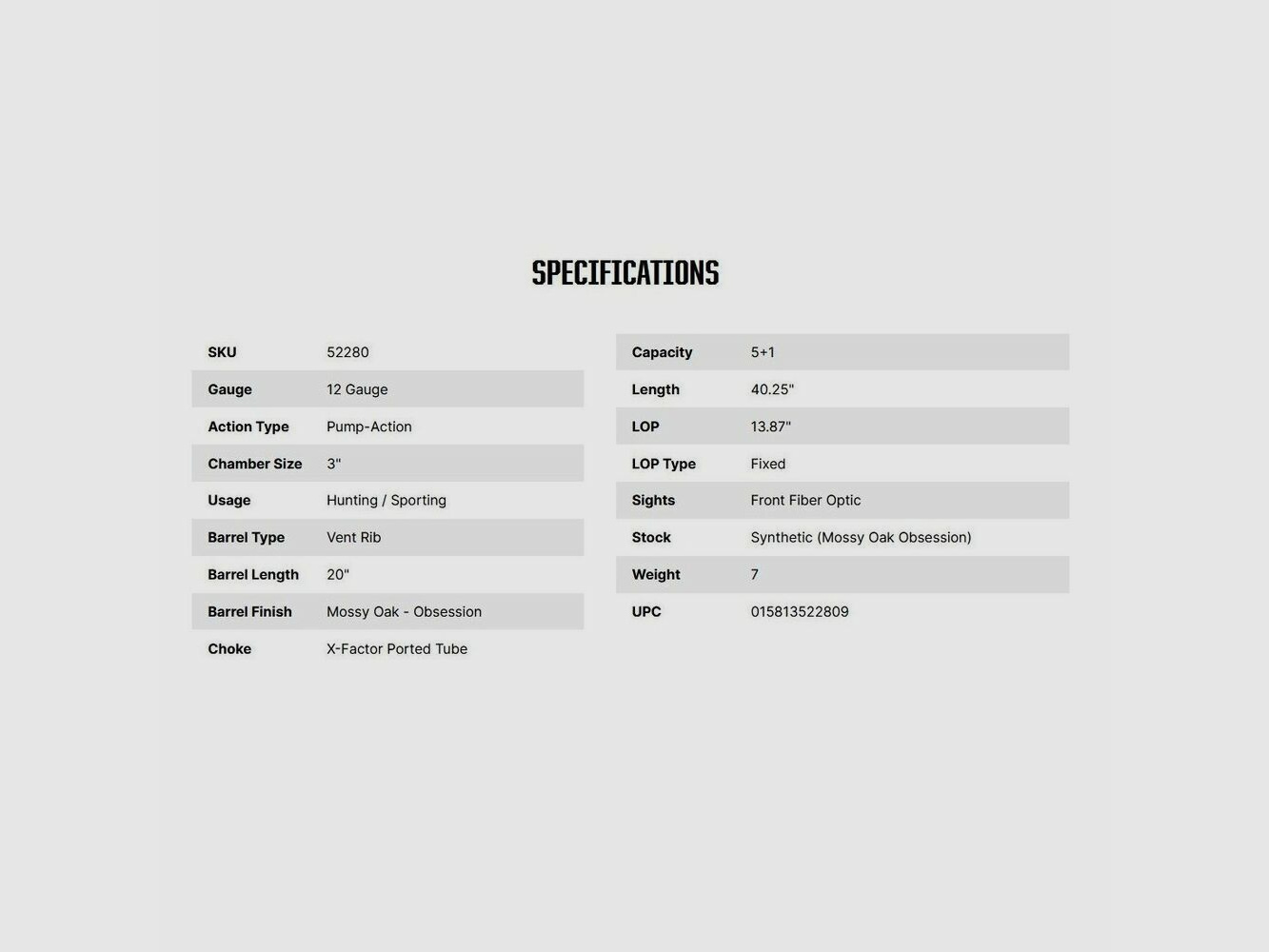 Mossberg 500 Turkey 20" Mossy 12/76
