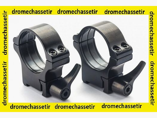 set van 2 hoge stalen ringen voor CZ 527 geweer, diameter 30mm, zwarte hefklem
