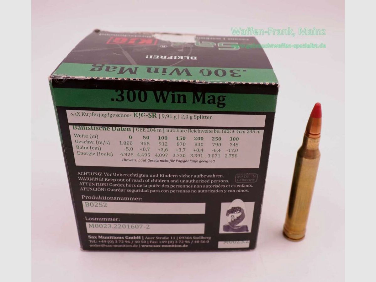 Sax Munition Büchsenpatronen .300WinMag