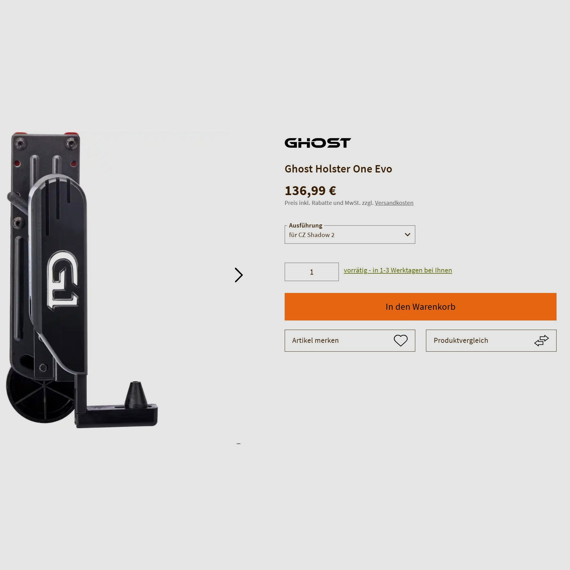 Ghost Holster Evo One - come nuovo
