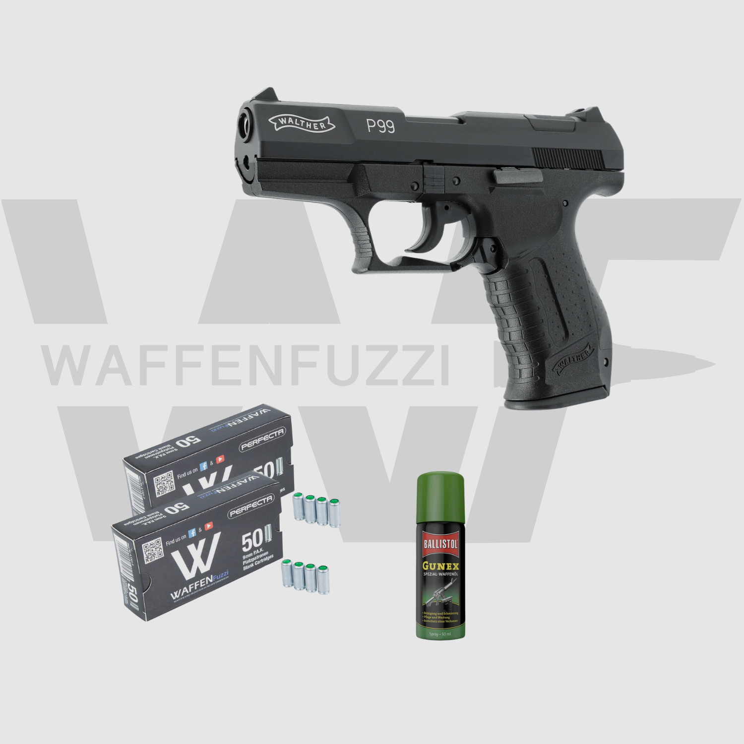 Walther P99 "S" Set di Pistola a Salve Calibro 9mm PAK