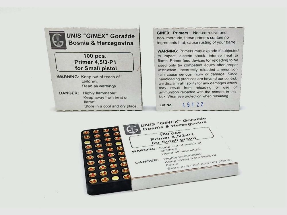 GINEX GINEX PEQUEÑO PISTOLA INICIADOR CAPSULAS/PRIMER 5000 piezas