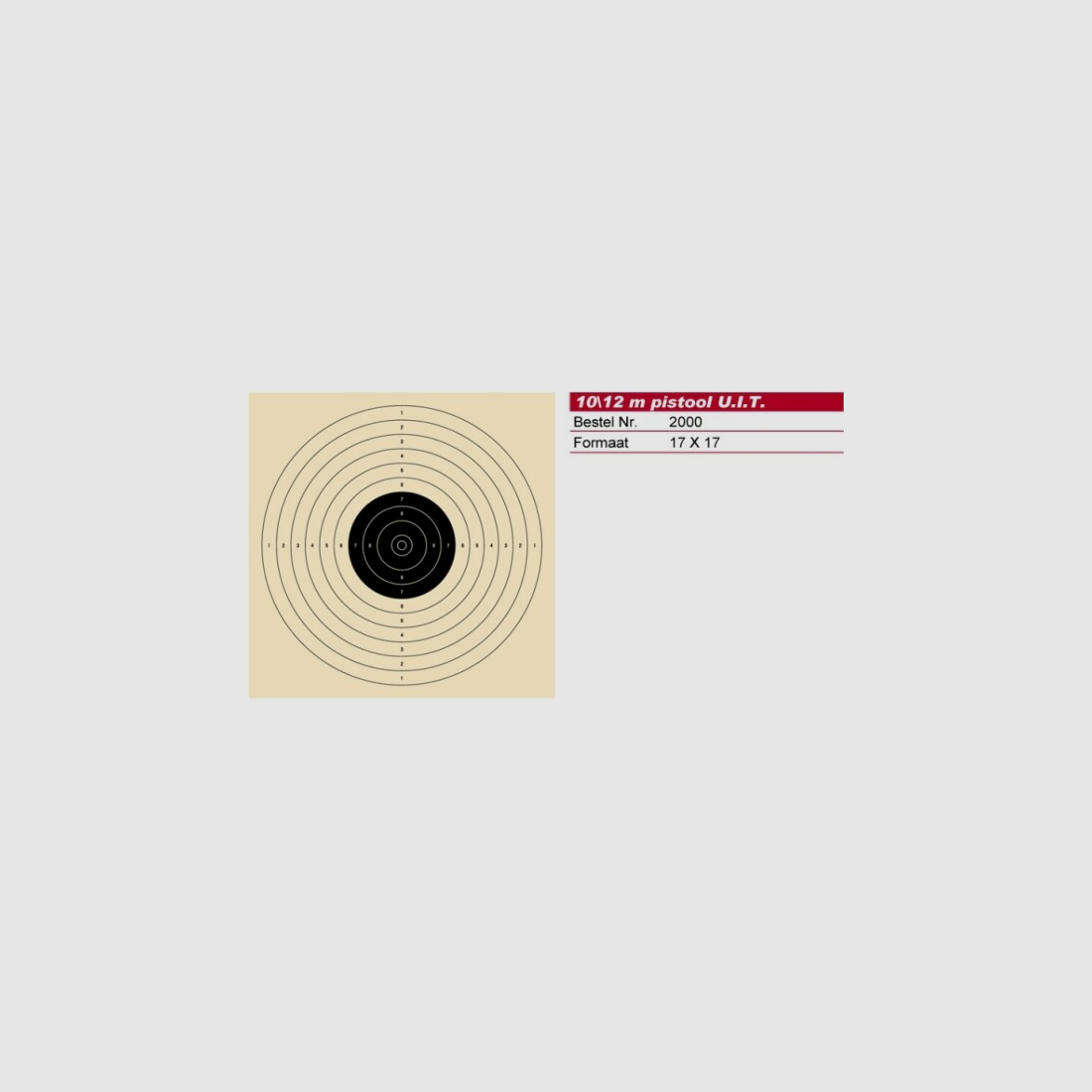 Schmid cibles en papier 10/12 m pistolet non numérotées 17 × 17 cm (par 50)