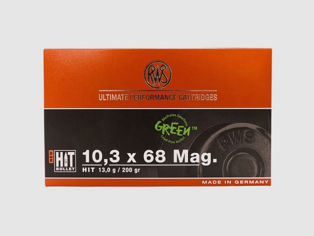 RWS 10,3x68 Mag. HIT 13,0g/200gr. Büchsenpatronen Bleifrei
