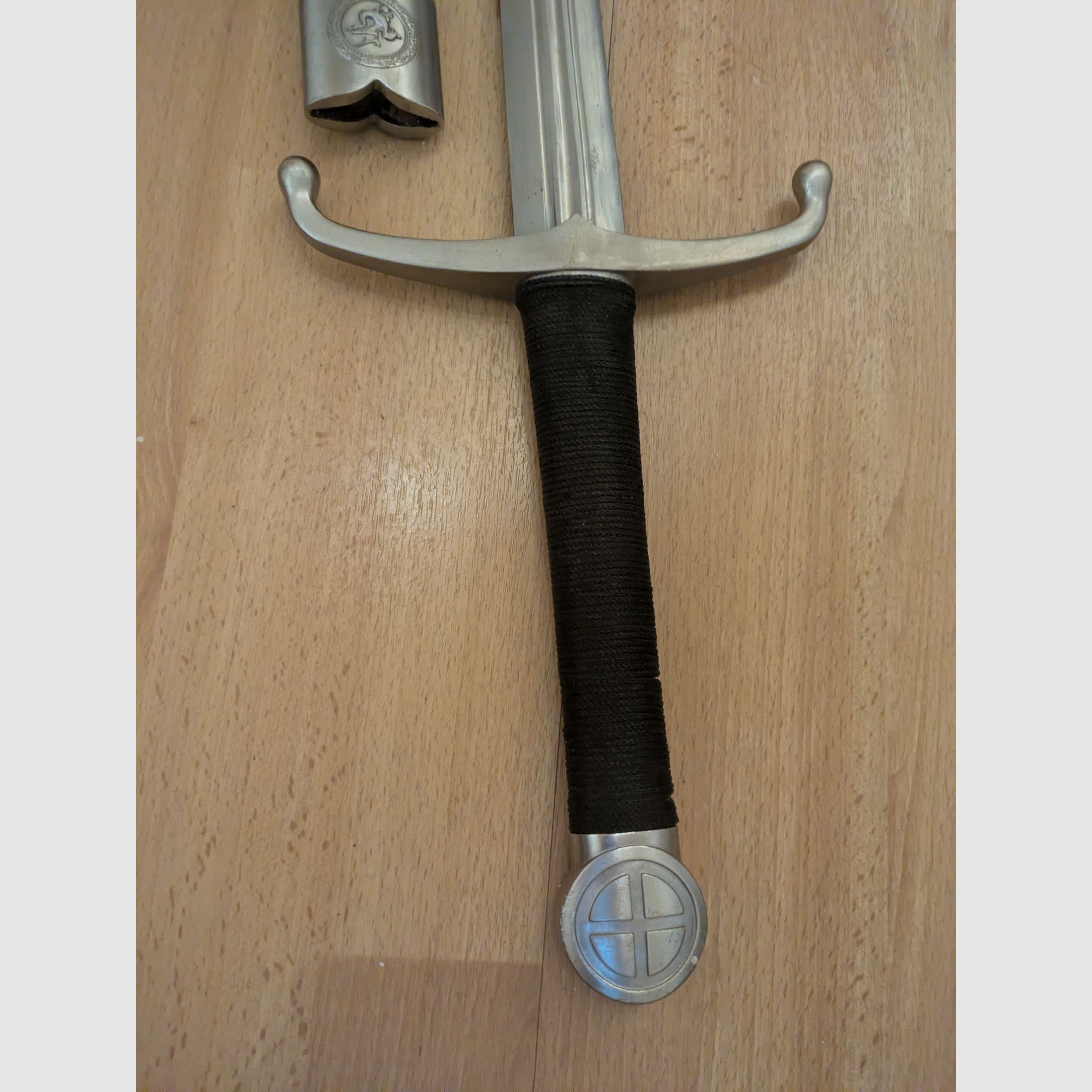 Medieval sword with sheath - approx. 80 cm blade - silver