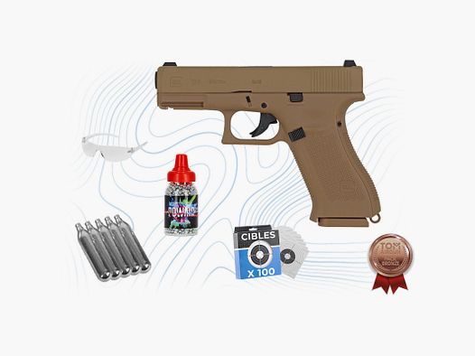 Pack Bronze Glock 19 X-pistool kal. BB 4.5 mm met vaste slede Umarex