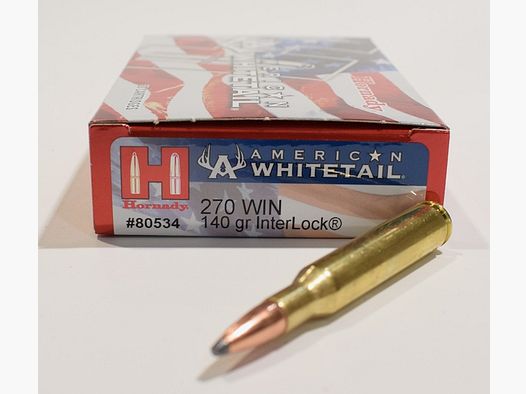 boite de 20 cartouches Hornady interlock cal 270 winchester 140 grs demi blindee 80534