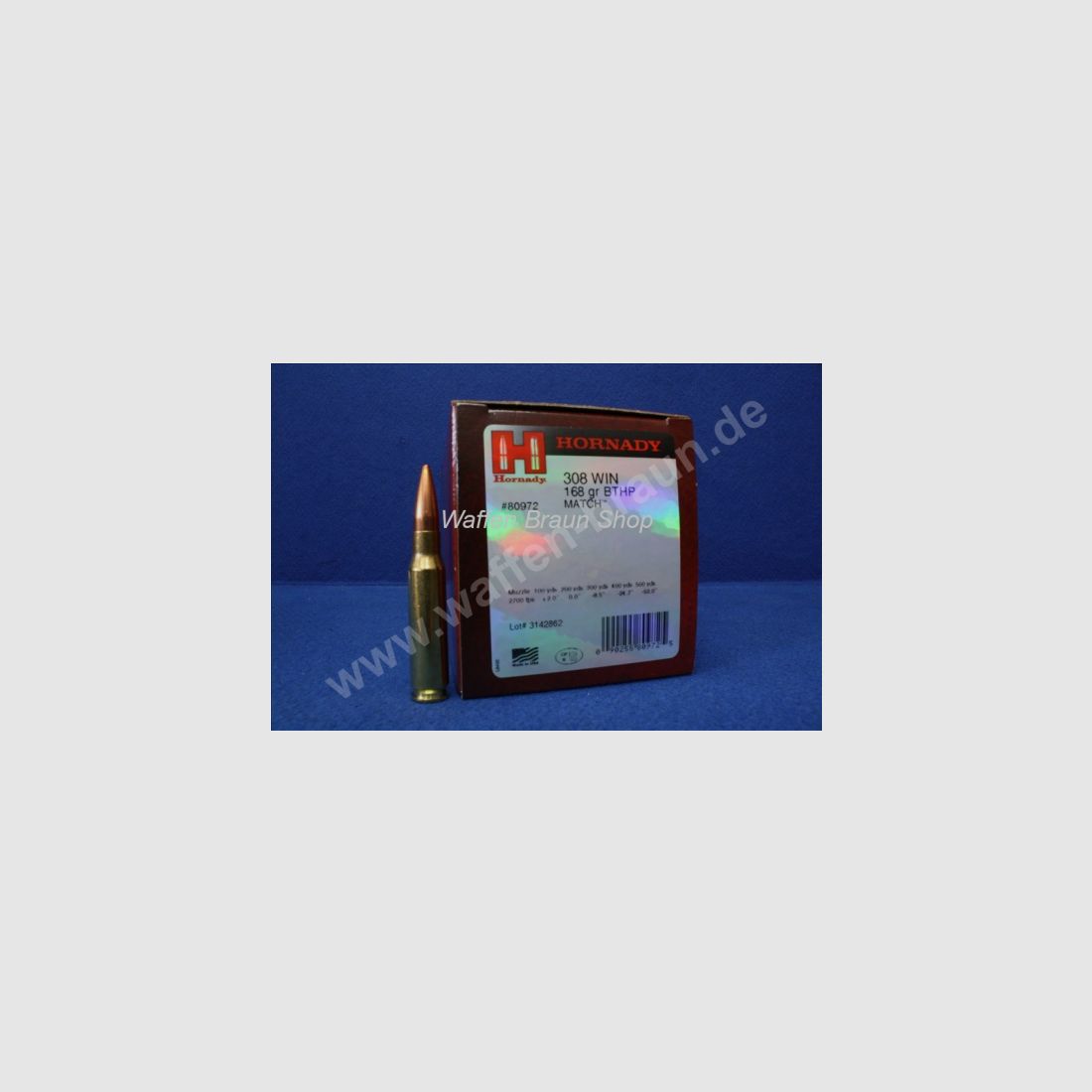 Hornady .308 Win Match BTHP 168 grain 50 Stück #80972
