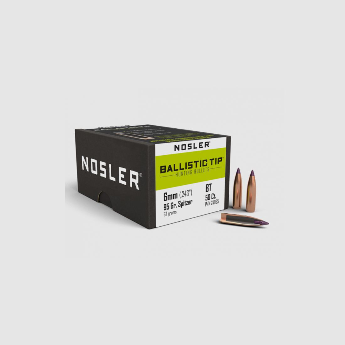 NOSLER OGIVE 6MM(243″) 95GR. BALISTIKSPITZE
