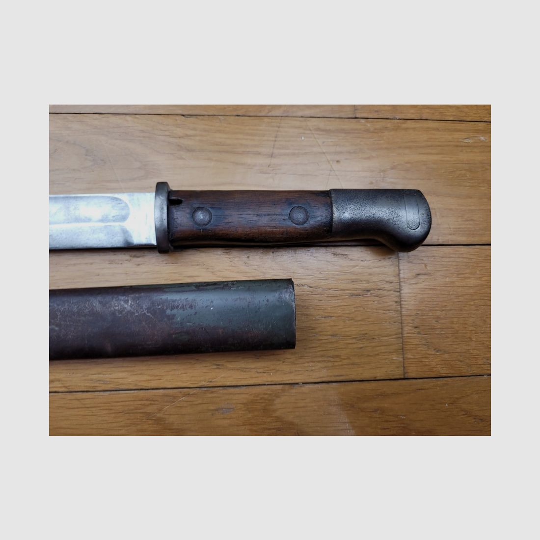 Bonne baïonnette allemande S14 – Fabrication FP Friedrich Plucker – vers 1915 – fourreau ersatz – TBE+, image 6 sur 11