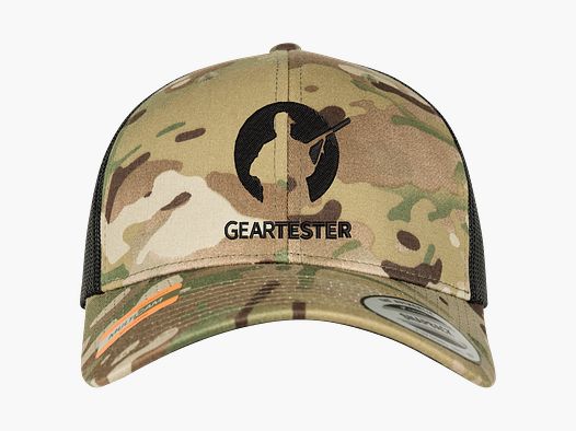 Geartester Multicam Retro Trucker Cap, large logo
