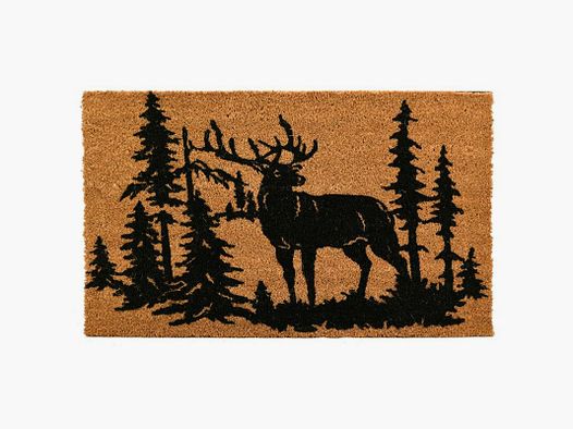 Lovergreen Outdoor Motiv Kokosnuss-Fußmatte Hirsch im Wald