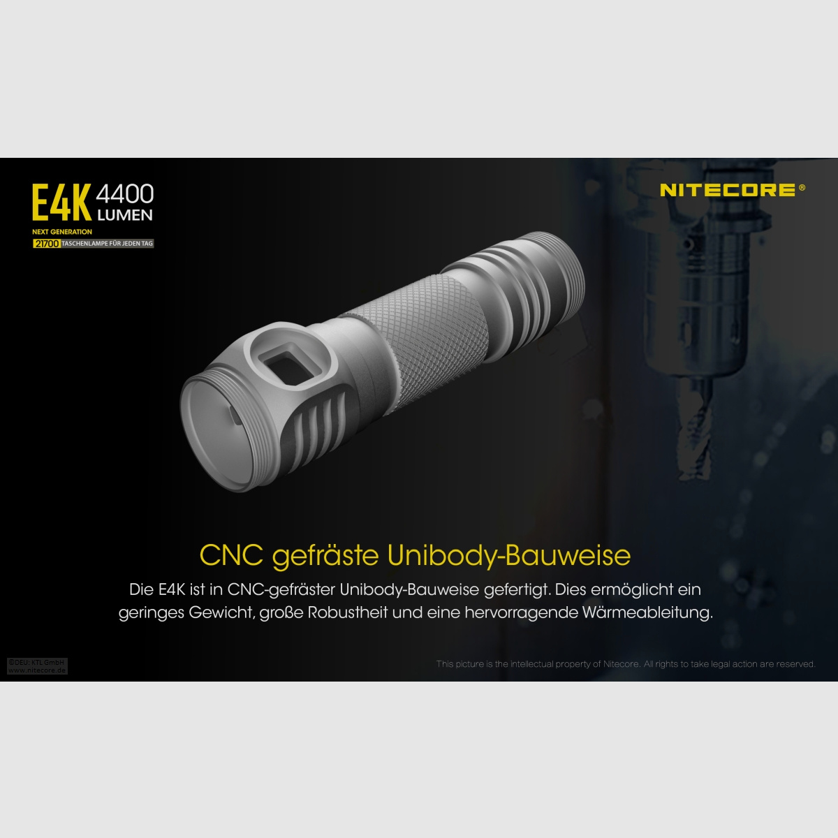 Nitecore E4K flashlight E4K 4400 lumens