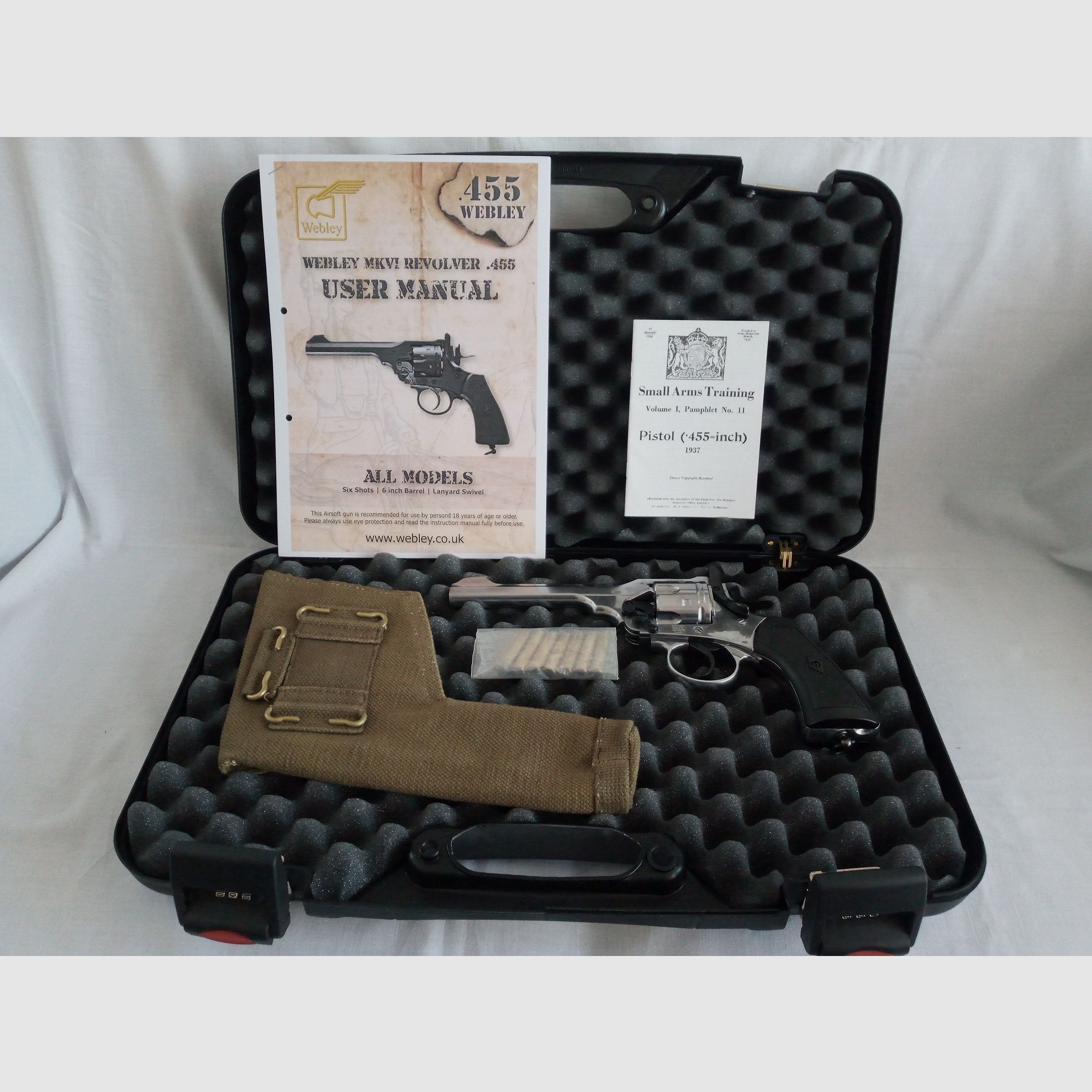 Webley MK VI revolver CO2 / cal. 4,5mm (.177) / cromo / fondina per pistola