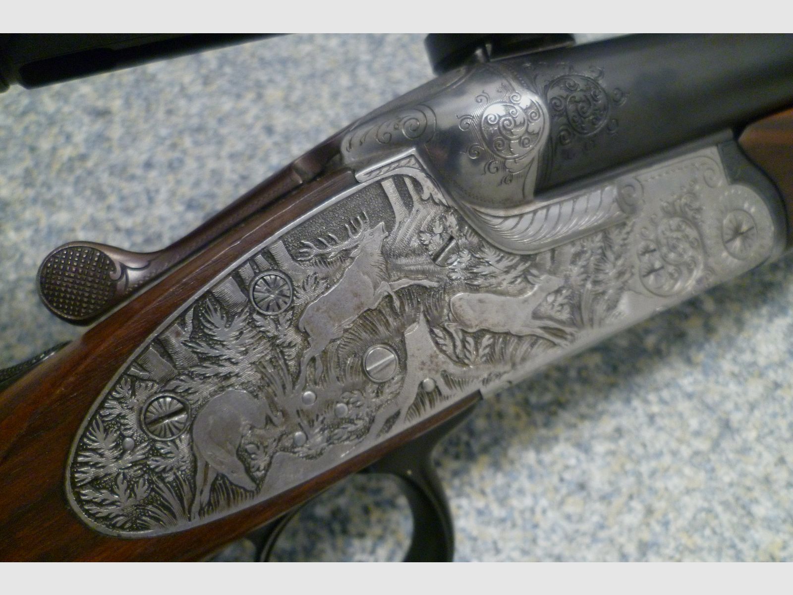 Seitenschloss-Drilling F.W. Heym 16/70 & 7x57R