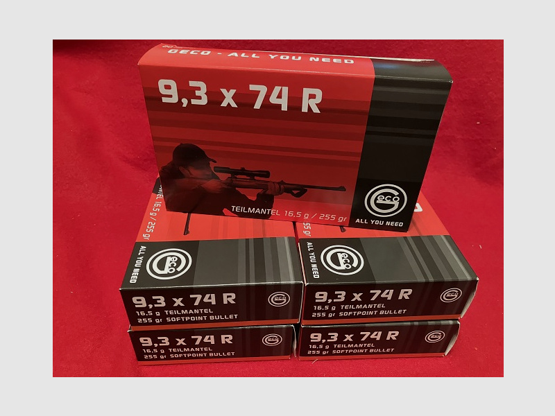 9,3x74R GECO Teilmantel 16,5 g (100 Schuss / 1 Los) Munition